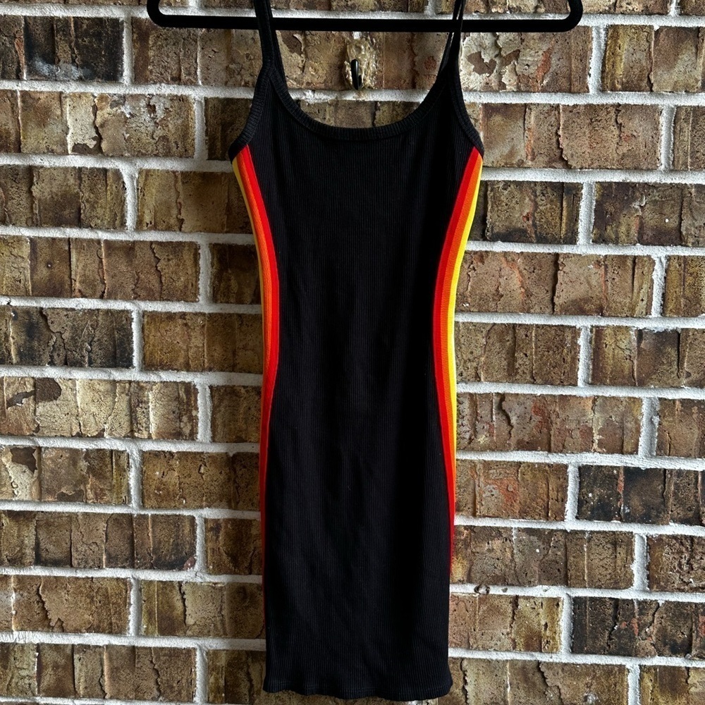 Better Be Black and Orange Bodycon Mini Dress